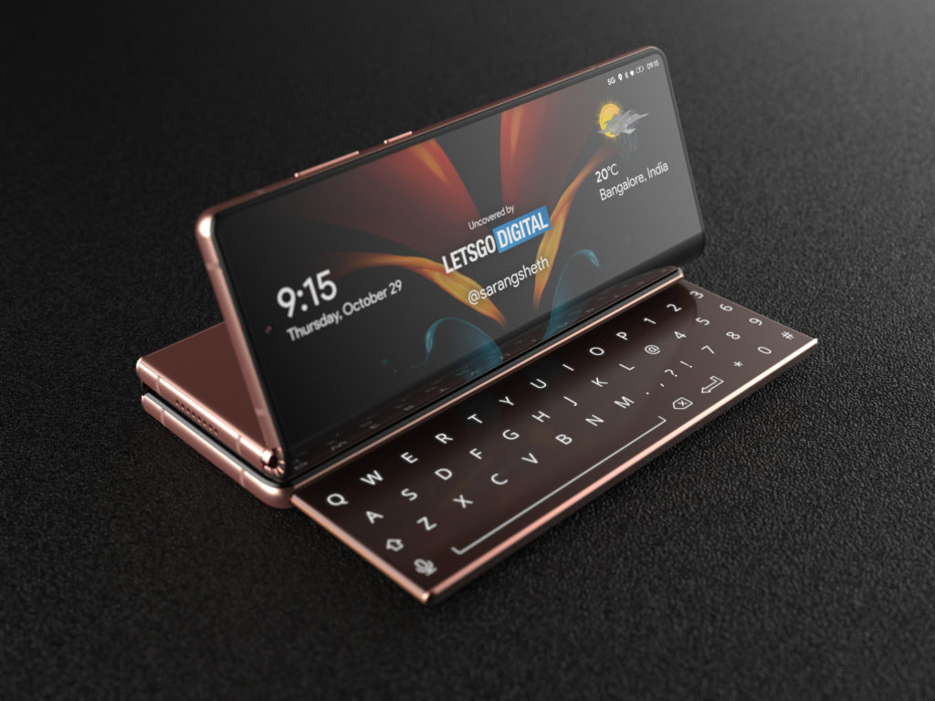 Samsung Galaxy Z Fold with sliding keyboard